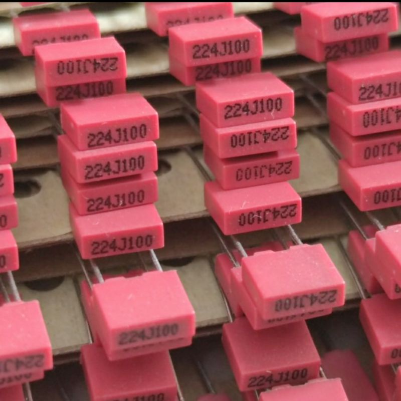 kapasitor MKT 220nf 100v (5pcs) / capacitor 224 100V / cap film 224j 100 V (5pcs) / kapasitor 224j 1