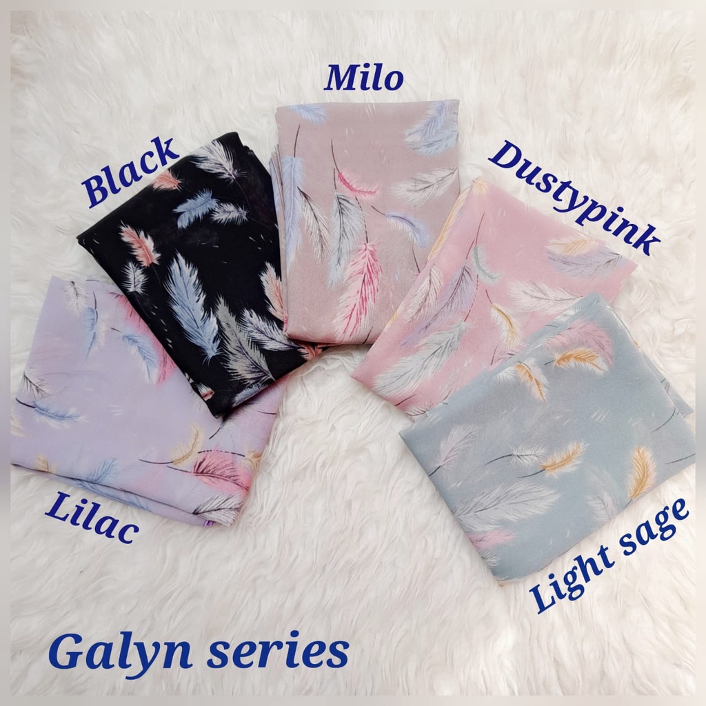 HIJAB GALYN/HIJAB SEGIEMPAT/JILBAB SEGI EMPAT/KERUDUNG SEGI4/SQUARE MOTIF ABSTRAK/POLYCOTTON