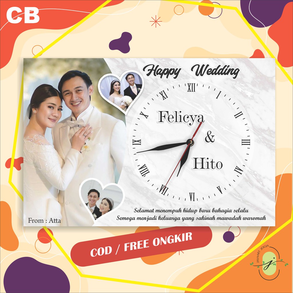 Jam Dinding Minimalis Unik Aesthetic Kado Pernikahan Unik Kekinian Murah
