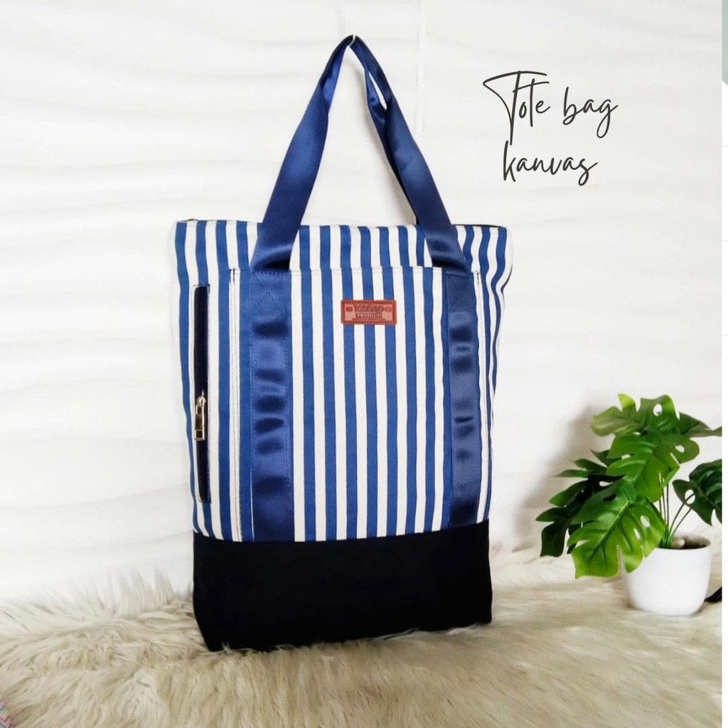 TOTTE BAG  RESLETING WANITA TOTEBAG CANVAS JEANS bisa POLOS DAN CUSTOM SABLON TB 015