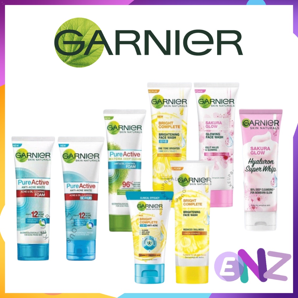 ENZ ®  Garnier Facial Foam 50 100 ML /  Garnier Glow Sakura / Garnier Face Wash / Garnier Sakura White 2003