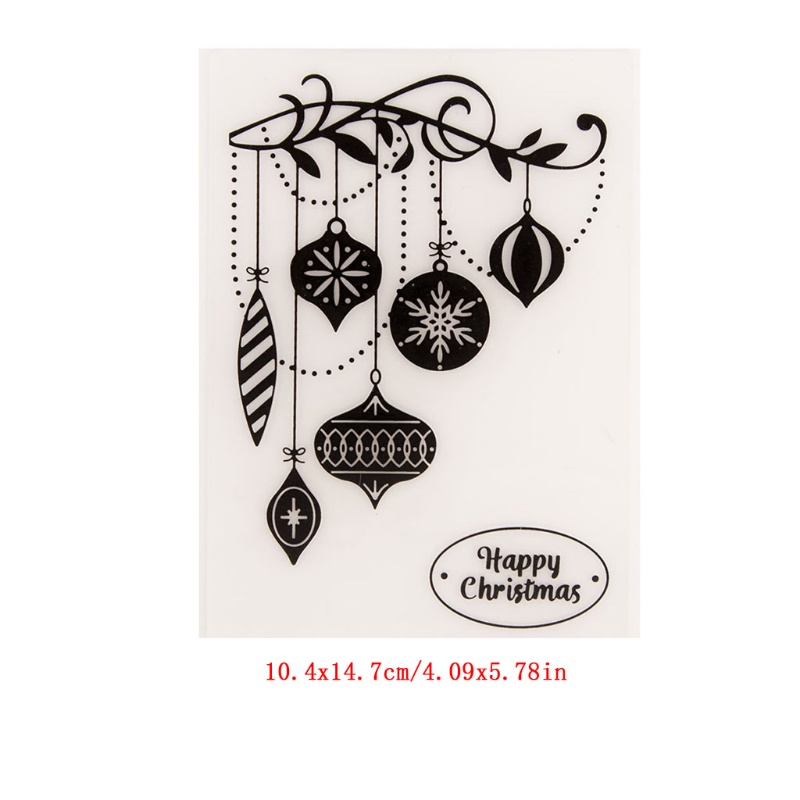 Cetakan Stensil Cutting Dies Motif Happy Christmas Bahan Plastik Untuk Scrapbook / Craft DIY