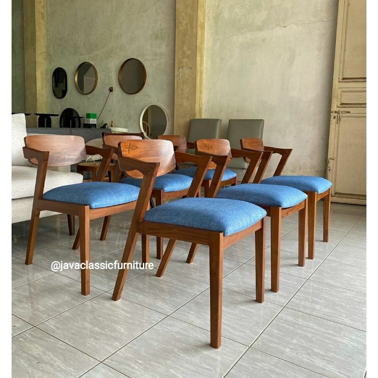 DINNING CHAIR KURSI MAKAN CAFE JOK RESTO TERAS RETRO MINIMALIS MURAH BAHAN KAYU JATI NATURAL FURNITURE JEPARA-1