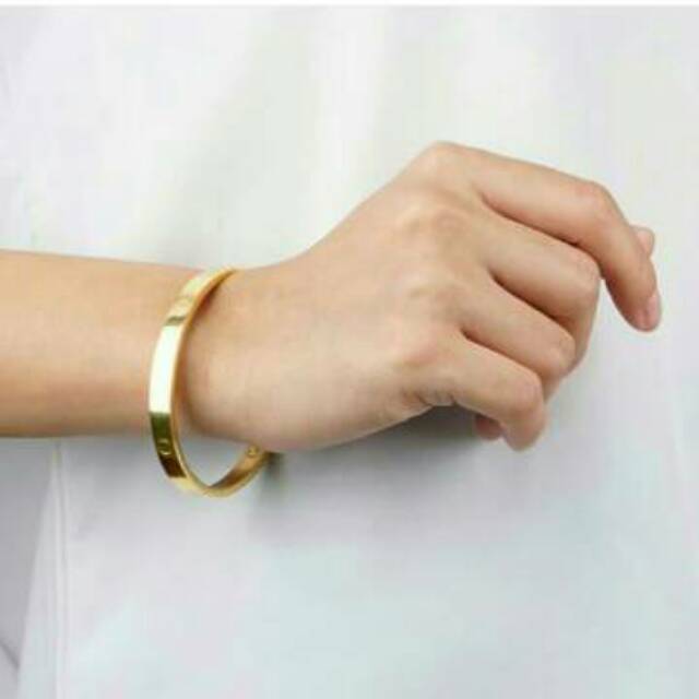 Gelang bangle anak dan dewasa emas asli kadar 750 75 17k 700 70 16k Cartie Cartierr cincin branded tangan tanpa permata polos rosegold gold whitegold bulat oval 3 gram