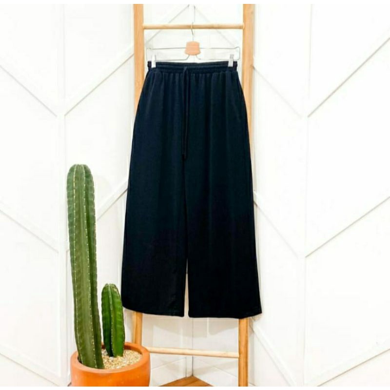 Longs pants Cullote Korean//Cullote daily//Cullote super jumbo//kulot wanita-HITAM