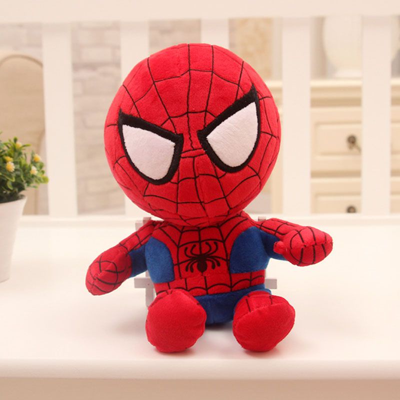 27cm Boneka AVENGERS Hero Spiderman Captain America Ironman Plush Doll Stuffed Toy Kids Gift Mainan