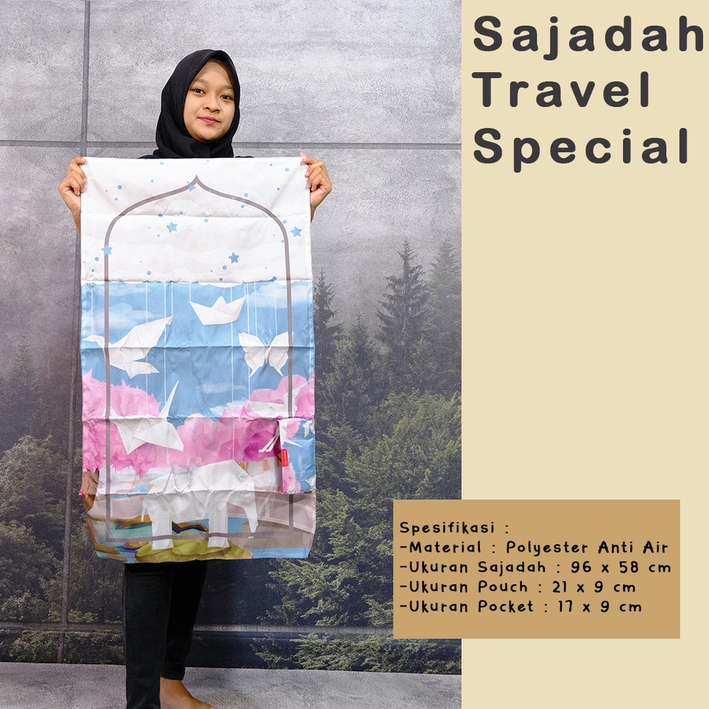 Sajadah Waterproof Anak Anak Motif Travelling Anti Corona Digital Desain Custom