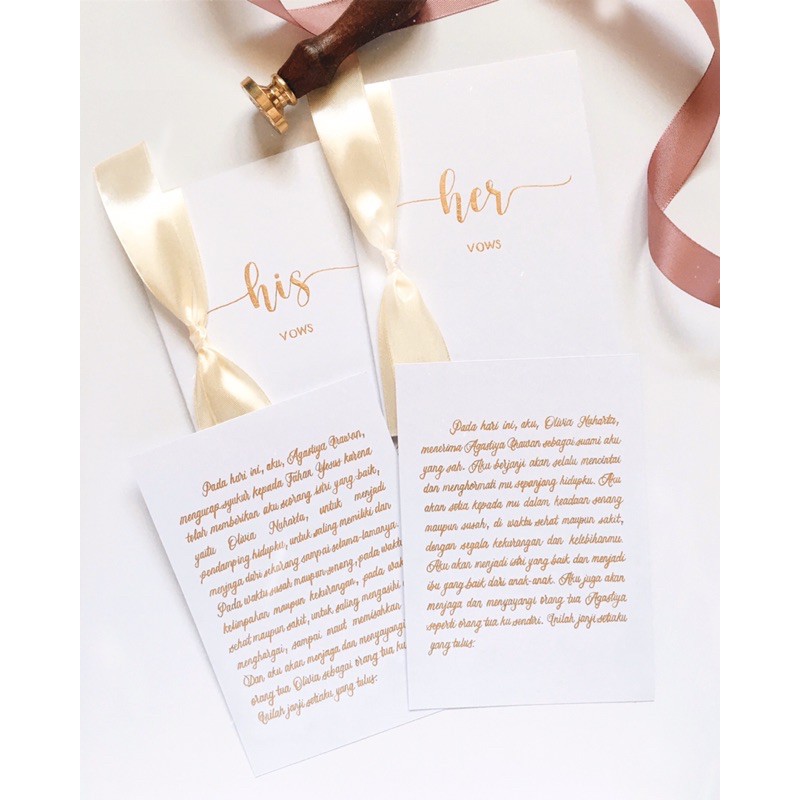

Wedding Vows Set Cardstock Paper A6