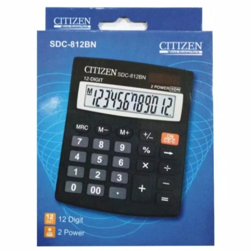 Kalkulator 12 Digit Angka Citizen SDC 812 Calculator Digitl