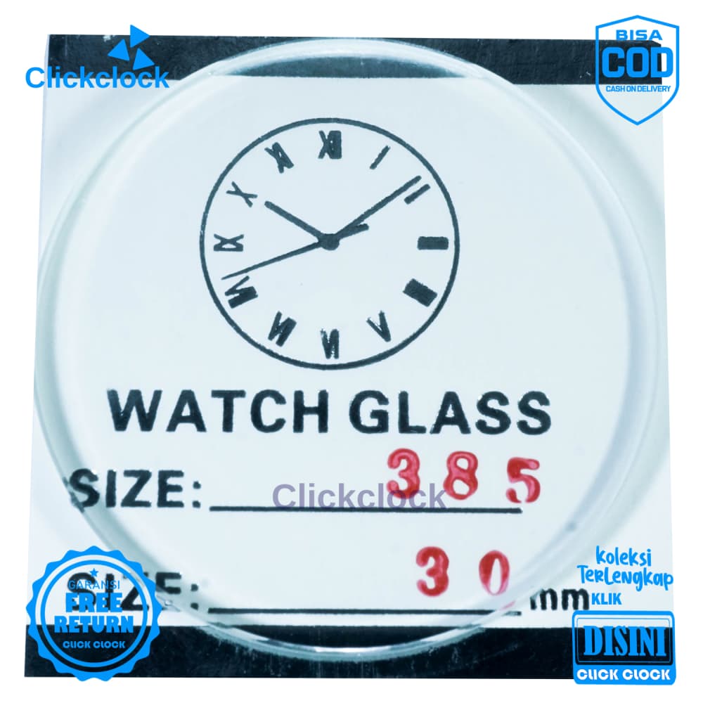 Kaca Jam Kaca Bahan Watch Glass PNC-385 Bagus 3,85 cm