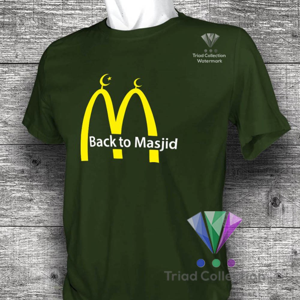 BACK TO MASJID | Kaos Dakwah Islami Cotton Combed 30s Premium Distro Baju Muslim Santri | 1478