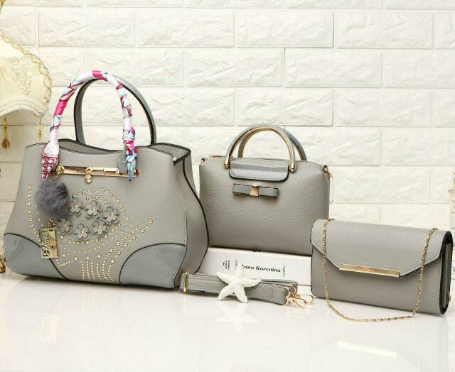 Tas import Eldora Madely ES1124 (3in1) handbag wanita branded batam