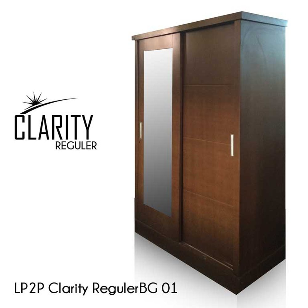 Lemari Pakaian 2 Pintu Minimalis Clarity BG 01 HPL   Coklat Muda  Berkualitas