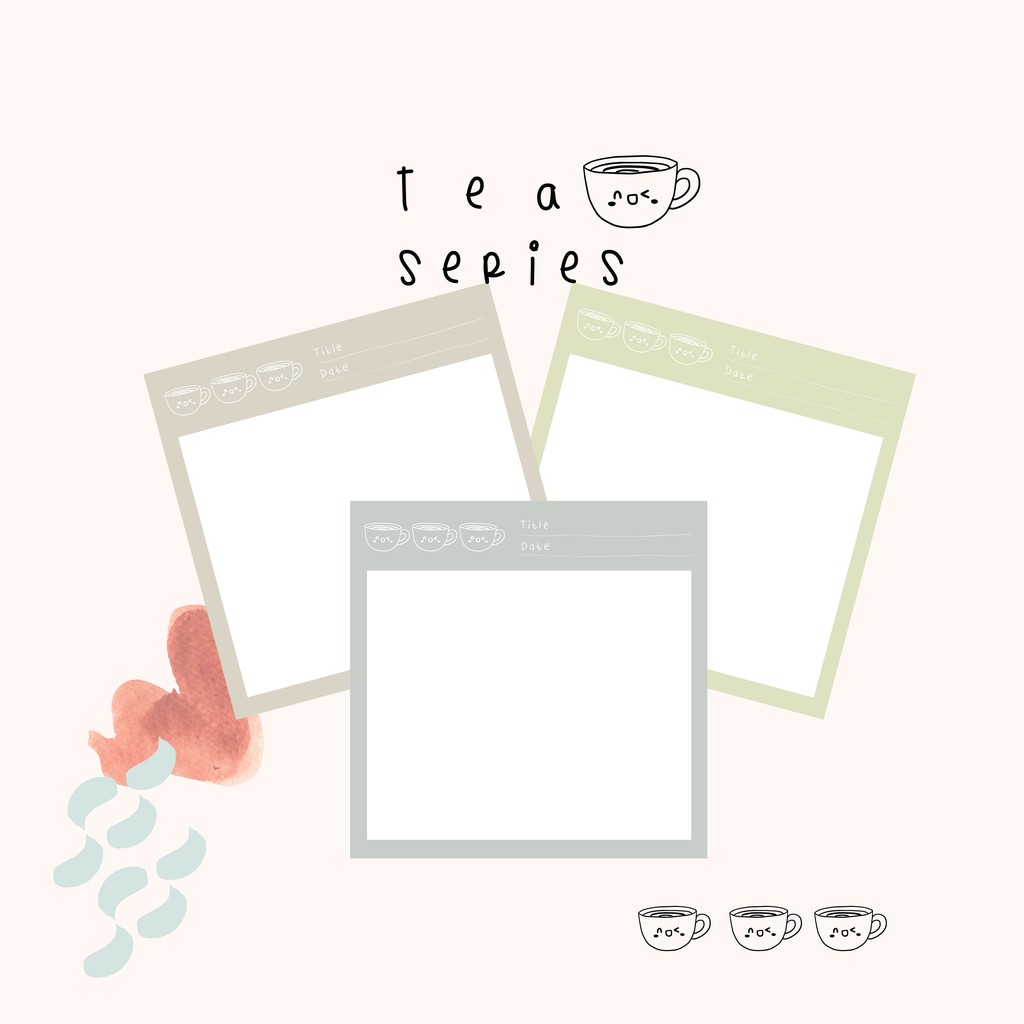

Tea Series Memo Pad (Aesthetic Korean Stuff)