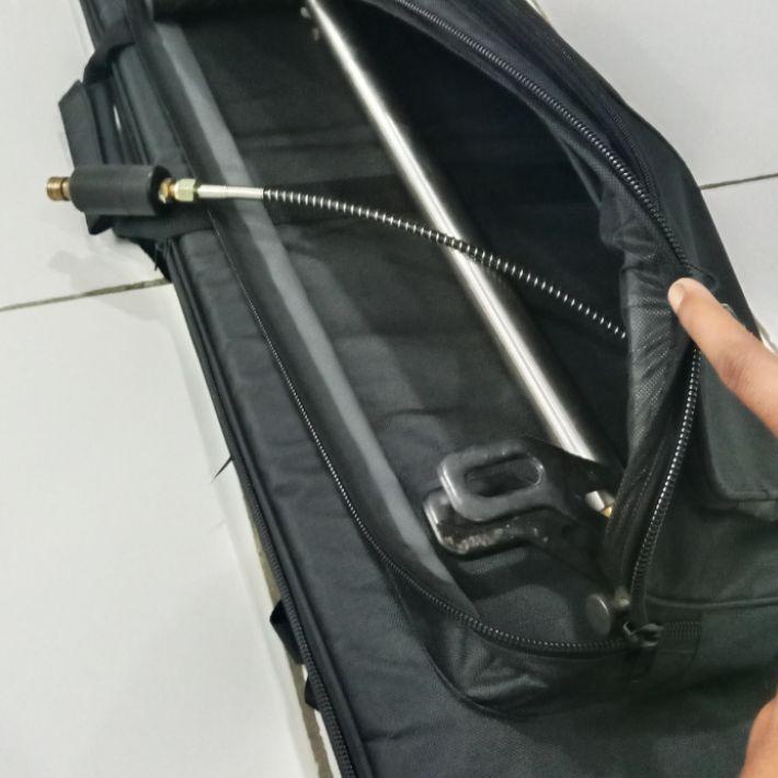 ➦ (Grosir) tas senapan/pcp/uklik/gejluk kotak hitam dengan kantong pompa 120cm KM70