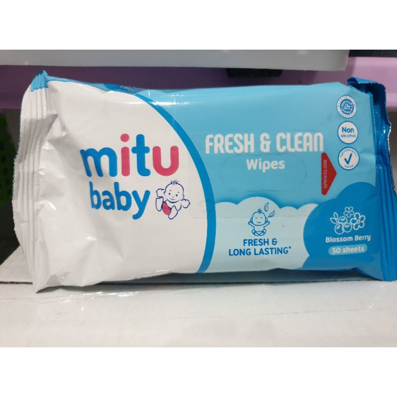 Mitu Baby Tissue Basah Isi 50 Ganti Popok Wipes Tisu