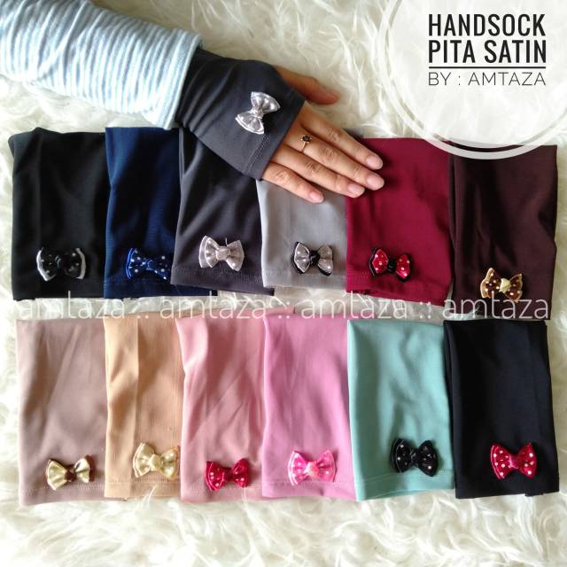 [BISA COD] Handsock Jempol Pita Satin premium by amtaza | manset jempol pita satin | Handsock jempol pita amtaza