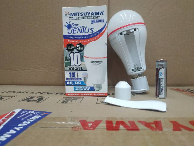 Lampu Bohlam Emergency Jenius 10 Watt Ajaib 1 Baterai MS-E3910 New