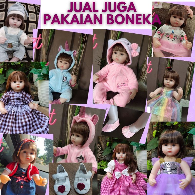 Aksesoris Pakaian Baju Topi Sepatu Boneka Reborn 38 cm, 42 cm, 45 cm, 48 cm