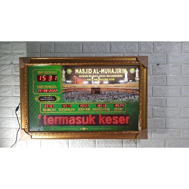 TERMURAH JAM DIGITAL MASJID WAKTU SHOLAT RUNNING TEXT