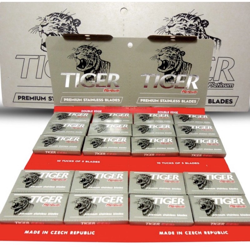 Pisau Silet Tiger Platinum - Safety Razor Blades Made Czech 20 Pack (100 pcs)