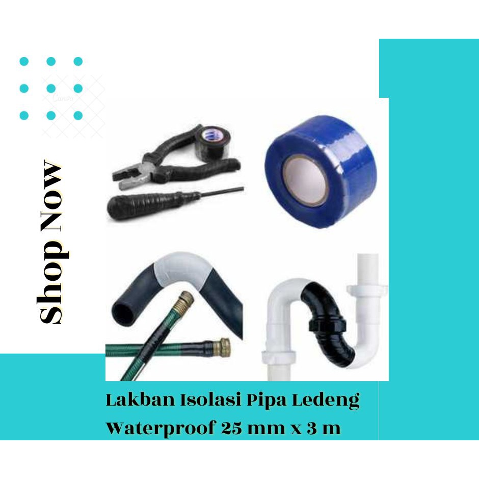 Lakban Isolasi Pipa Ledeng Waterproof 25 mm x 3 m Khusus Pipa Bocor Material Berkualitas Bahan Silik