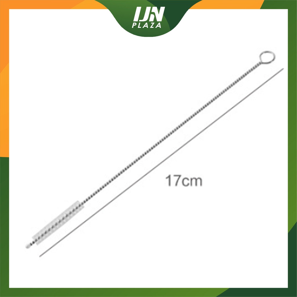 ❤ IJN ❤ Sikat Sedotan Stainless Steel Brush Straw Kawat Bengkok Lurus Panjang Alat Pembersih Gelas Bulu Halus