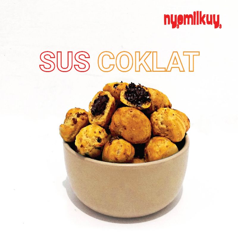 

Sus Kering isi Coklat Lumer Nyemilkuy (60gr) Kemasan Pouch Jajanan Kekinian Termurah