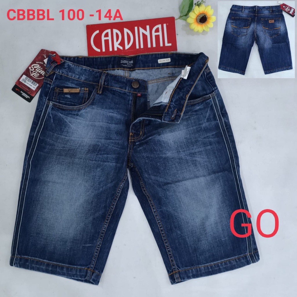 gof CARDINAL CBBBL-3 Celana Pendek Jeans Bermuda Casual Sobek Slimfit Reguler Fit Cowok Dewasa