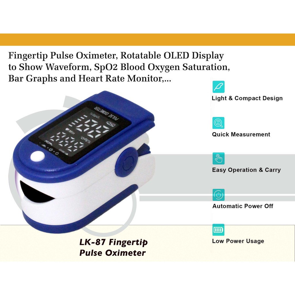 OXYMETER PULSE LK 87 ALAT TES KADAR OKSIGEN DALAM DARAH DAN DETAK JANTUNG