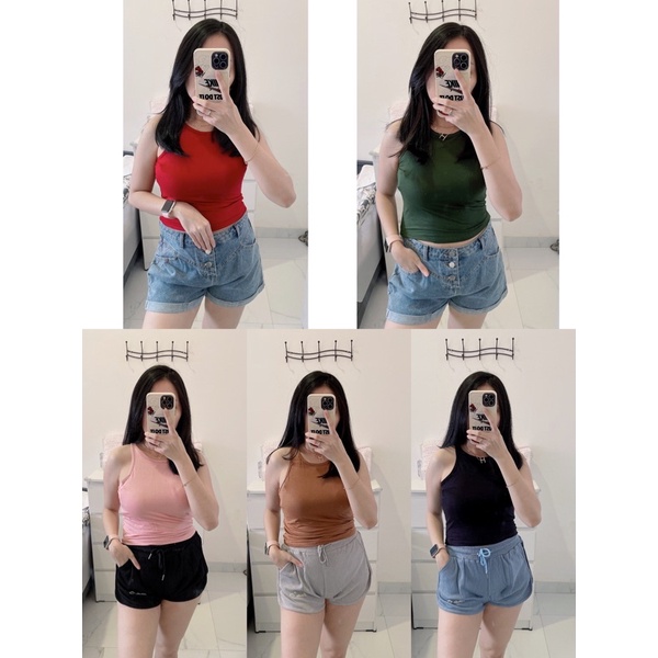 singlet polos wanita murah.tanktop polos wanita spandek adem murah.croptop singlet/tanktop polos cwe murah