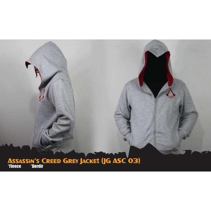 Assassin's Creed - Jaket Anime Game Grey Jacket Hoodie (JG ASC 03)