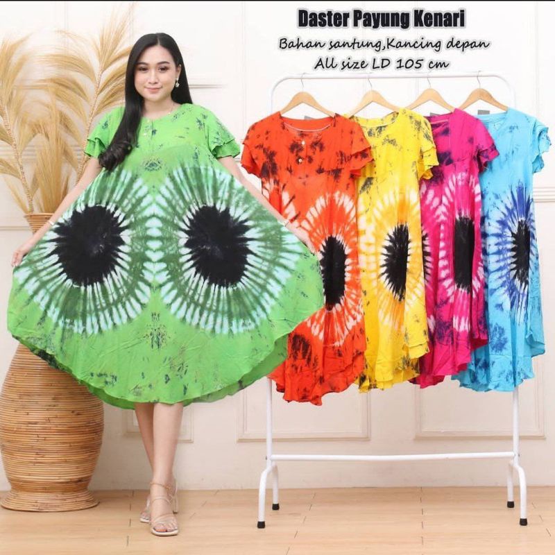 Daster Payung Pelangi Motif Bali Home Dress pantai