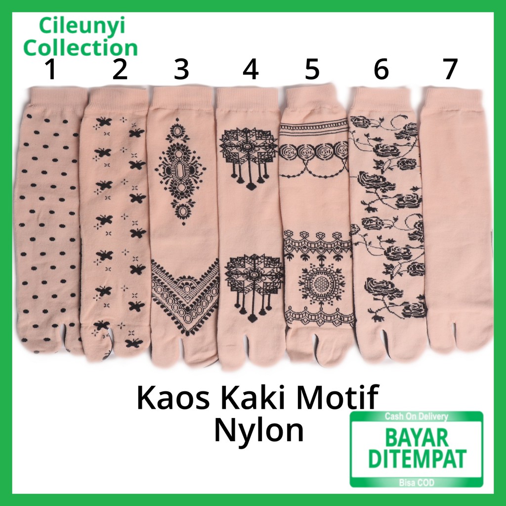 Promo Kaos Kaki Motif Jempol Nylon / Kaos Kaki Jari  Socks / Muslimah Telapak Hitam Computer