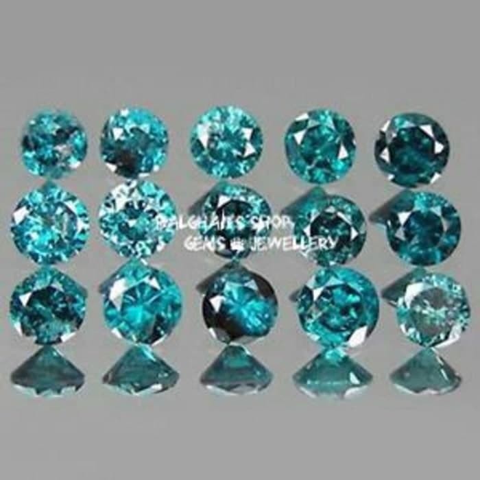 BERLIAN BIRU ASLI Natural Blue Diamond Eropa Original Tabur 1.2mm Gugur 50 Bukan Berlian Banjar