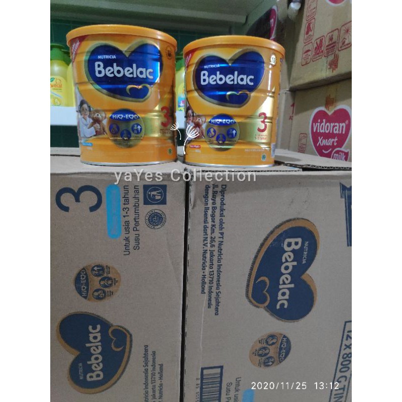 Bebelac 3 - 4 - 800 g kemasan kaleng Vanilla Madu susu bayi bubuk pertumbuhan 1 - 3+ tahun 5+