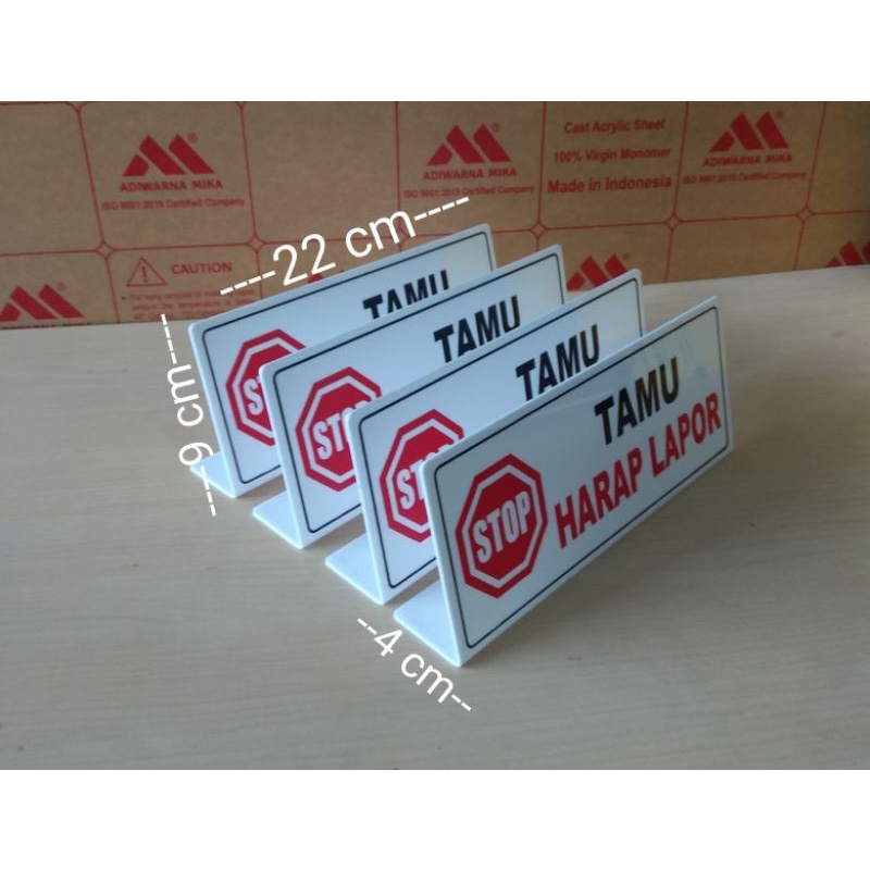 Sign "Tamu Harap Lapor" Sign label Acrylic, Sign Board Akrilik Tamu Harap Lapor