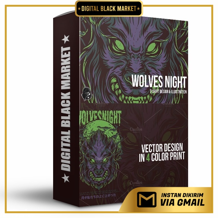 Wolves Night Tshirt Design - Vector Designs
