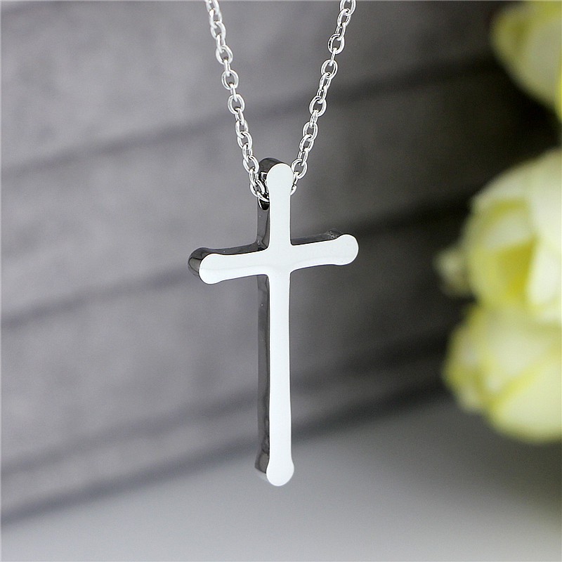 [New] Kalung fashion aksesoris titanium korea hadiah wanita cewek 316L anti karat KK090 salib