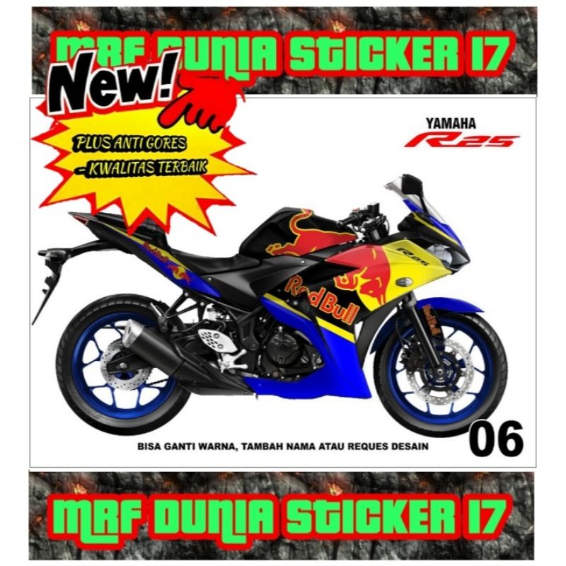 Sticker decal Yamaha R25 Full Body dekal Yamaha R25 Stiker Decal Yamaha R25 Modif 06
