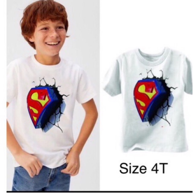 Amigoz kids clothing/kaos lengan pendek supermen/marvel tee putih short sleeve/kaos oblong amigos