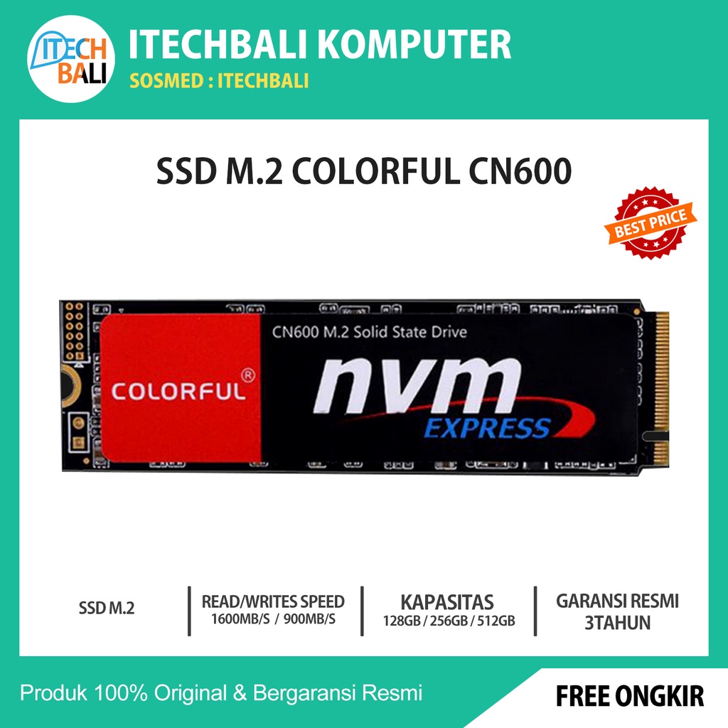 SSD M.2 NVMe COLORFUL CN600 256GB | Garansi Resmi