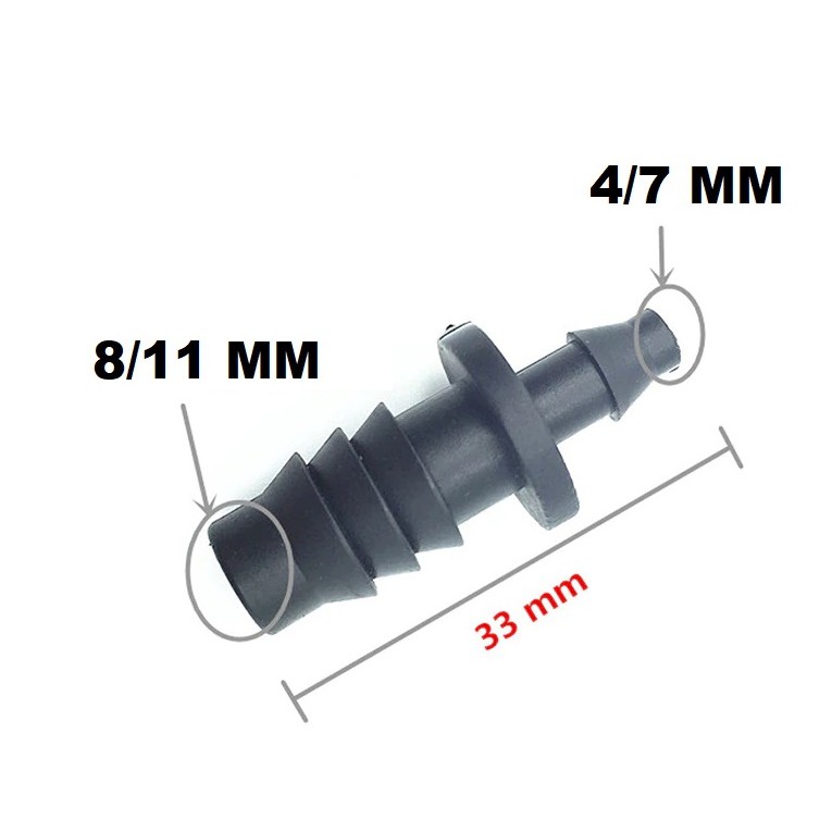 CONNECTOR REDUCER JOINER 11 KE 7MM NEPEL KONEKTOR UNTUK SELANG PE 8x11 DAN 4x7MM