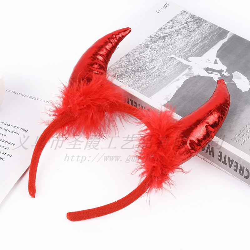 Bando Red Devil Tanduk Merah Kostum Cosplay Halloween Murah Headband