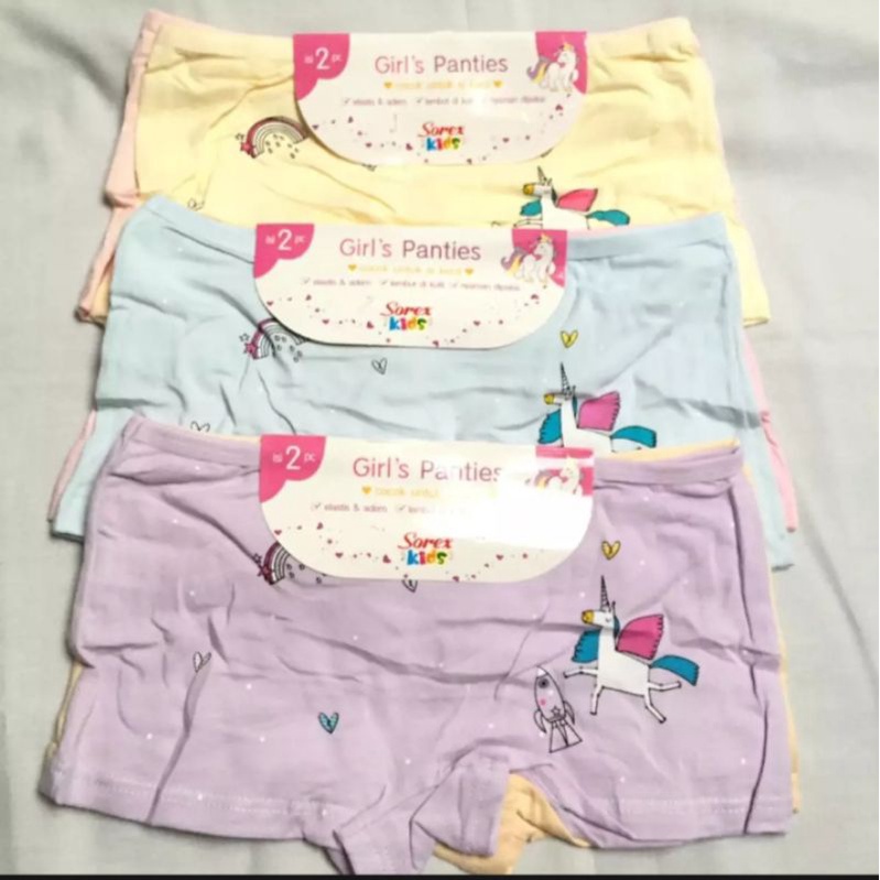 CELANA DALAM SOREX ANAK PEREMPUAN SEGI EMPAT M-XL 3-12 TAHUN paket 3pcs