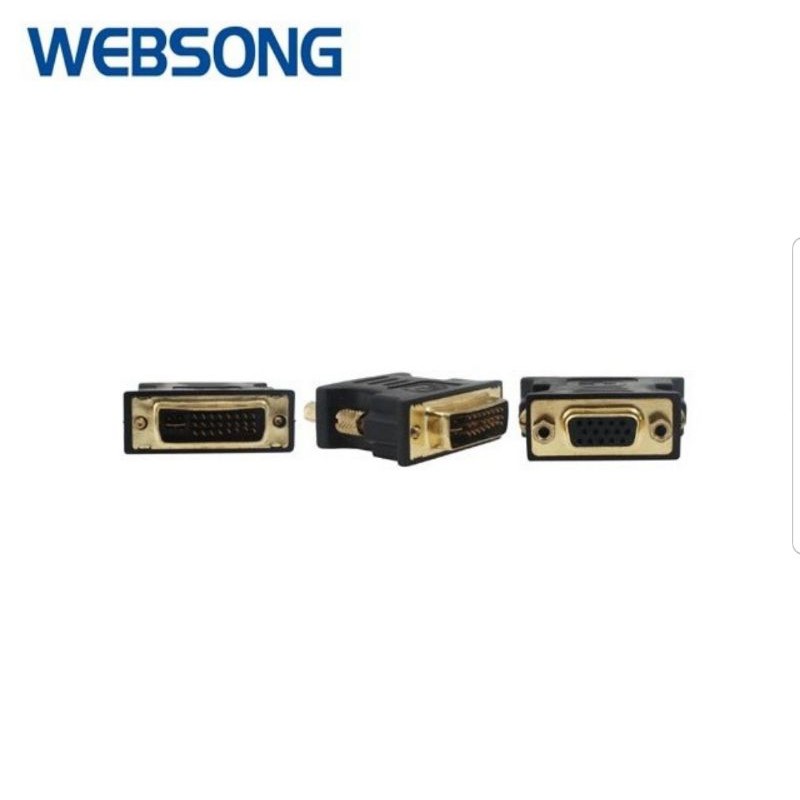 Connector VGA Female to DVI24+5 Male Gold DVI-I Websong