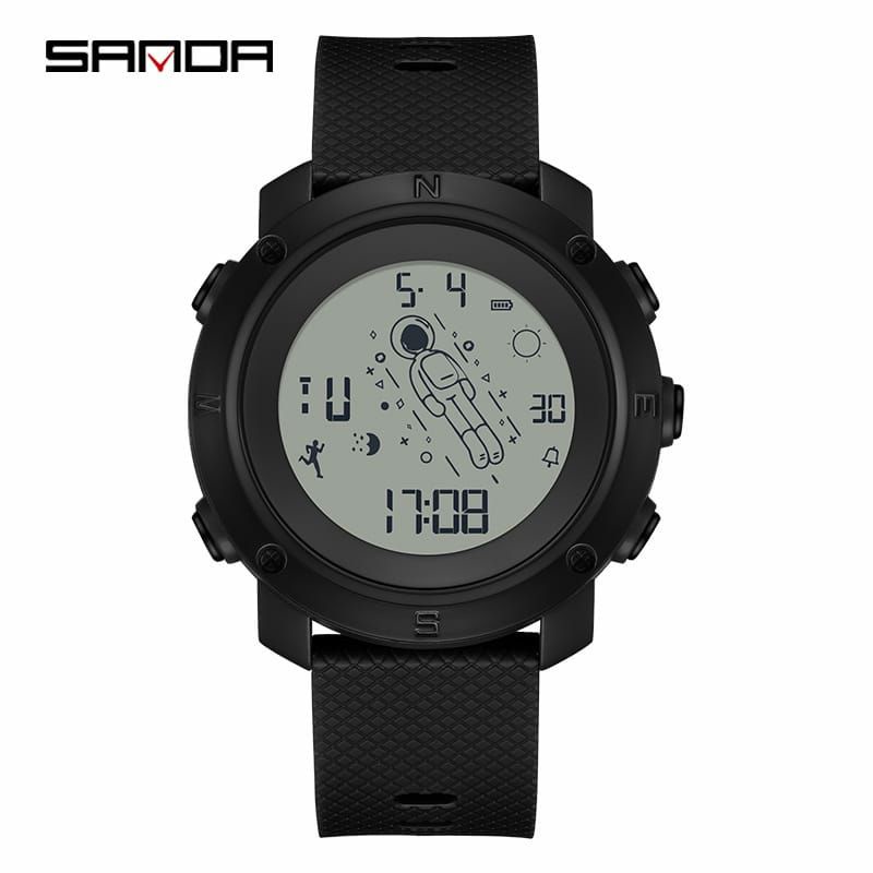 TERVIRAL SANDA 2128 Jam Tangan Pria Digital EL Backlight Jam Astronot Sport Watch Anti Air