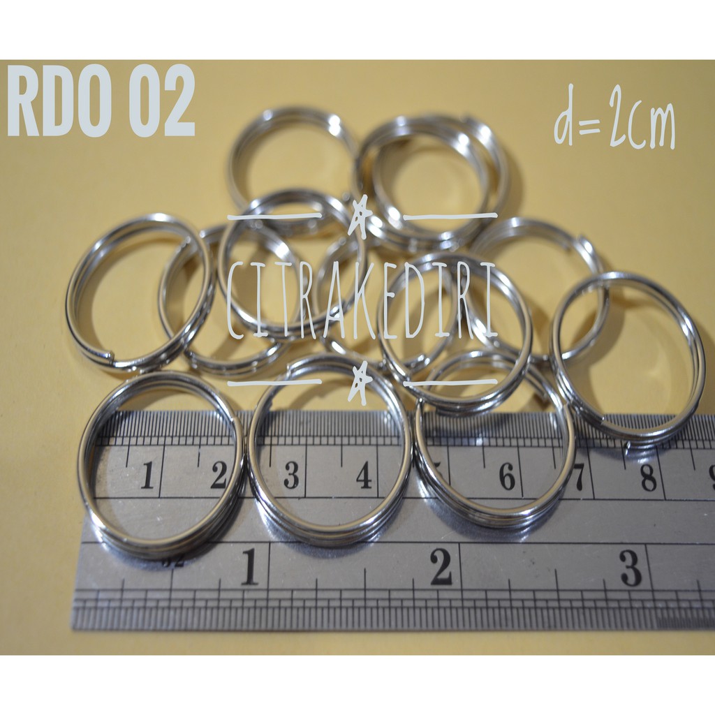 Ring Gantungan Kunci/Ring Double 2 cm - aksesori tas - ring gantungan kunci( 12 biji )