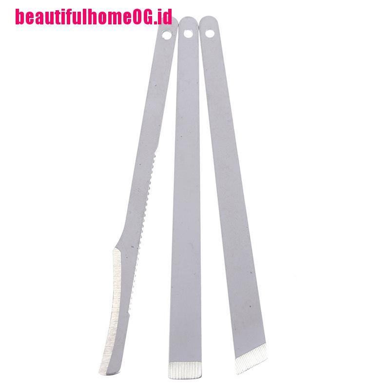 3pcs / set Gunting Kuku + Pisau Cukur Untuk Manicure / Pedicure