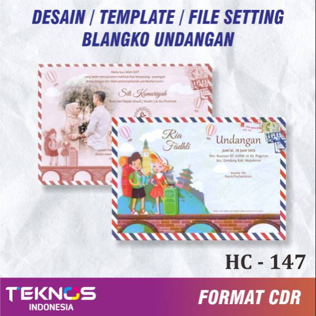 TEMPLATE UNDANGAN PERNIKAHAN - DESAIN UNDANGAN BLANKO HC 147